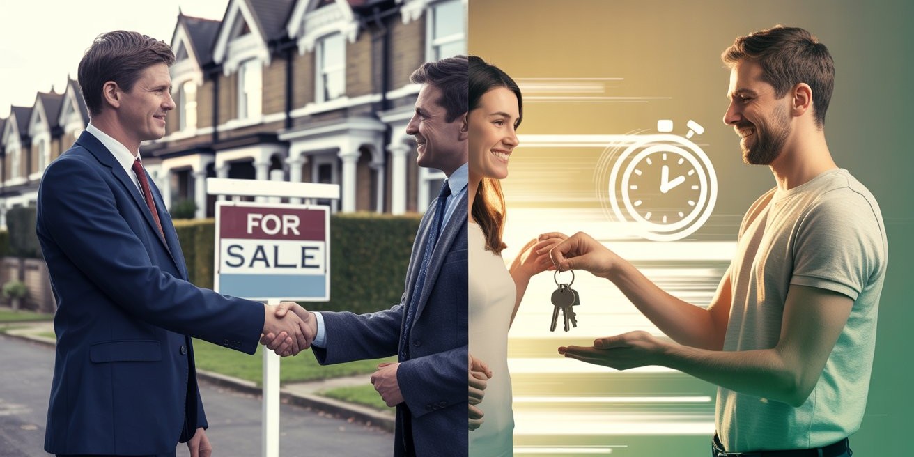 Estate agent vs cash buyer comparison hero image