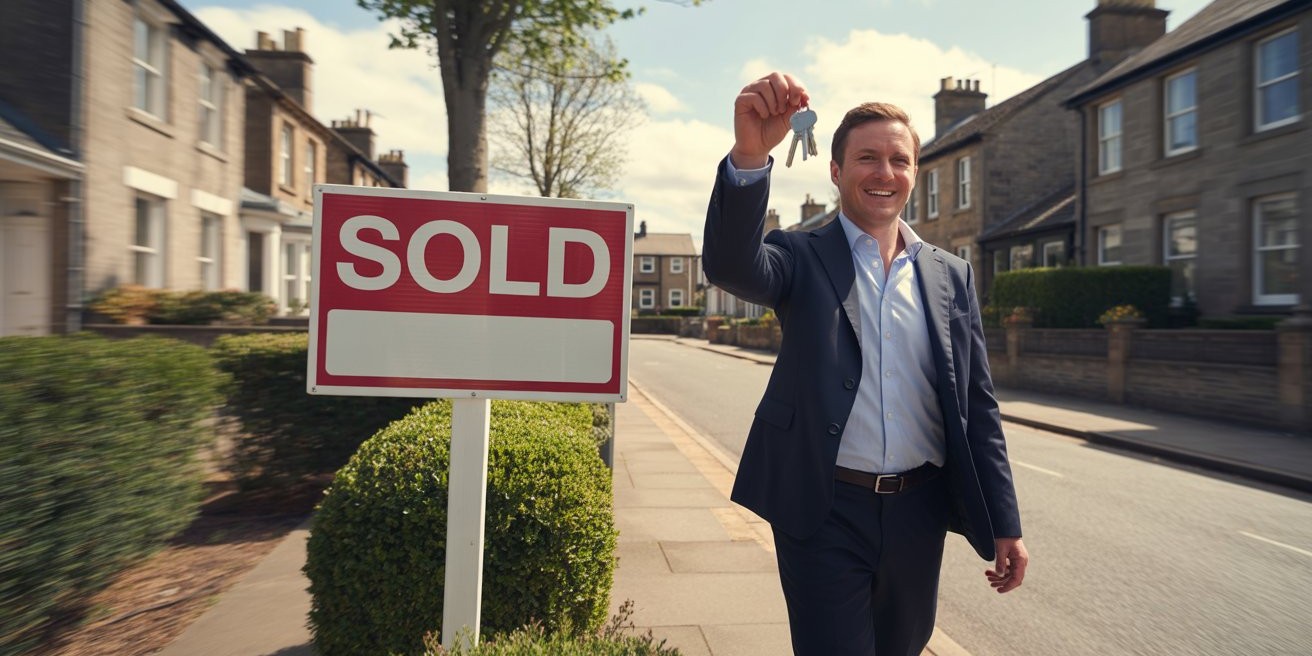 House in Scotland with sold sign representing a fast property sale