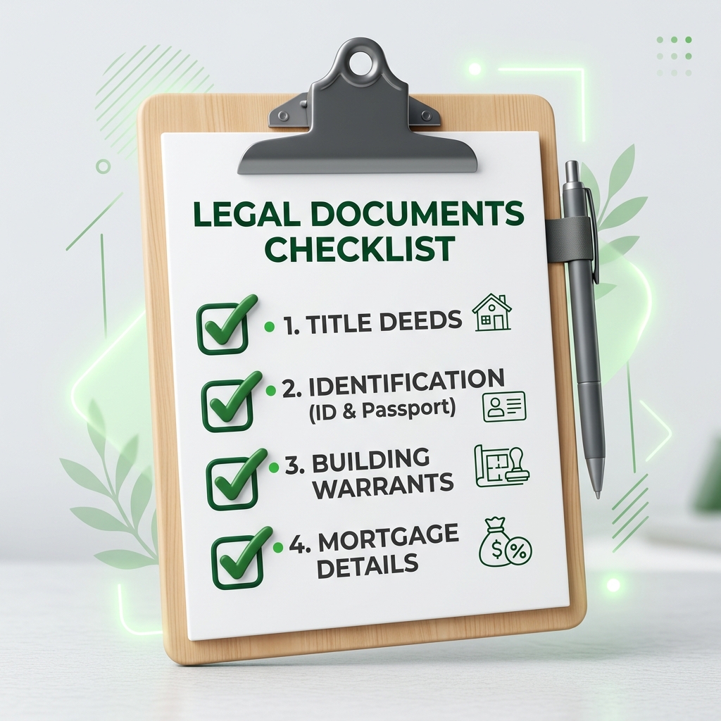 Checklist of legal documents required by your solicitor when selling a house privately in Scotland.